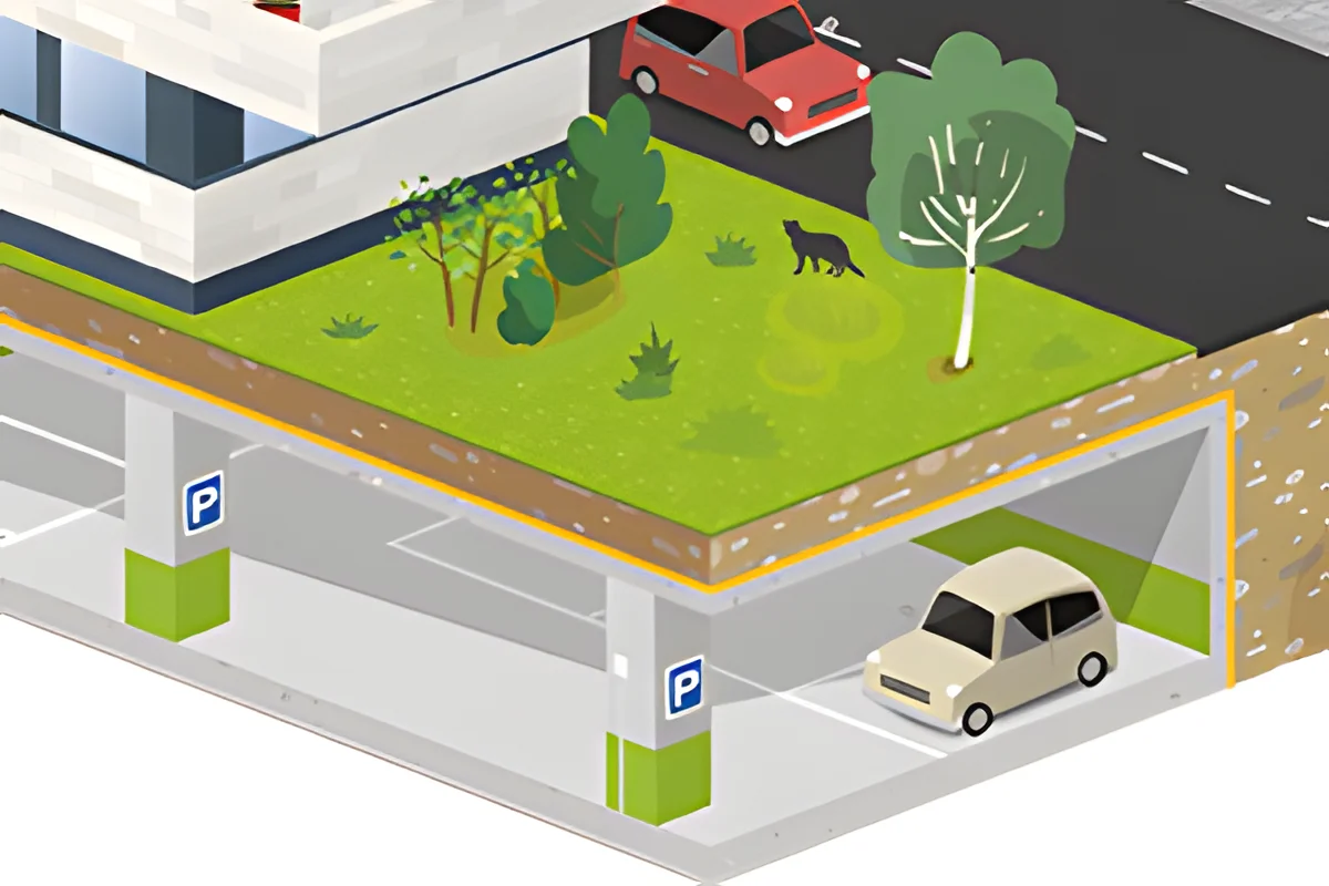 Les toitures-jardin se rapprochent d’un jardin classique et peuvent être mises en œuvre sur les garages enterrés 