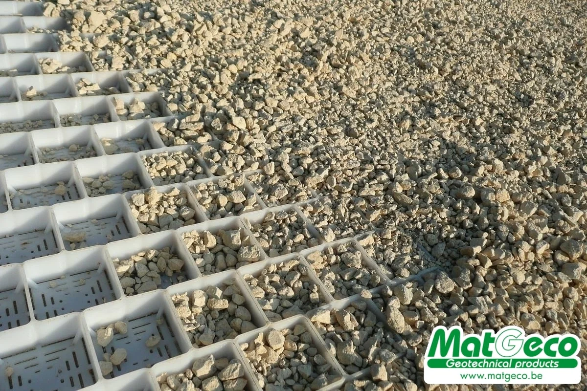 GravelGrid is een grindmat gemaakt van gerecycleerd HD-PE - Matgeco