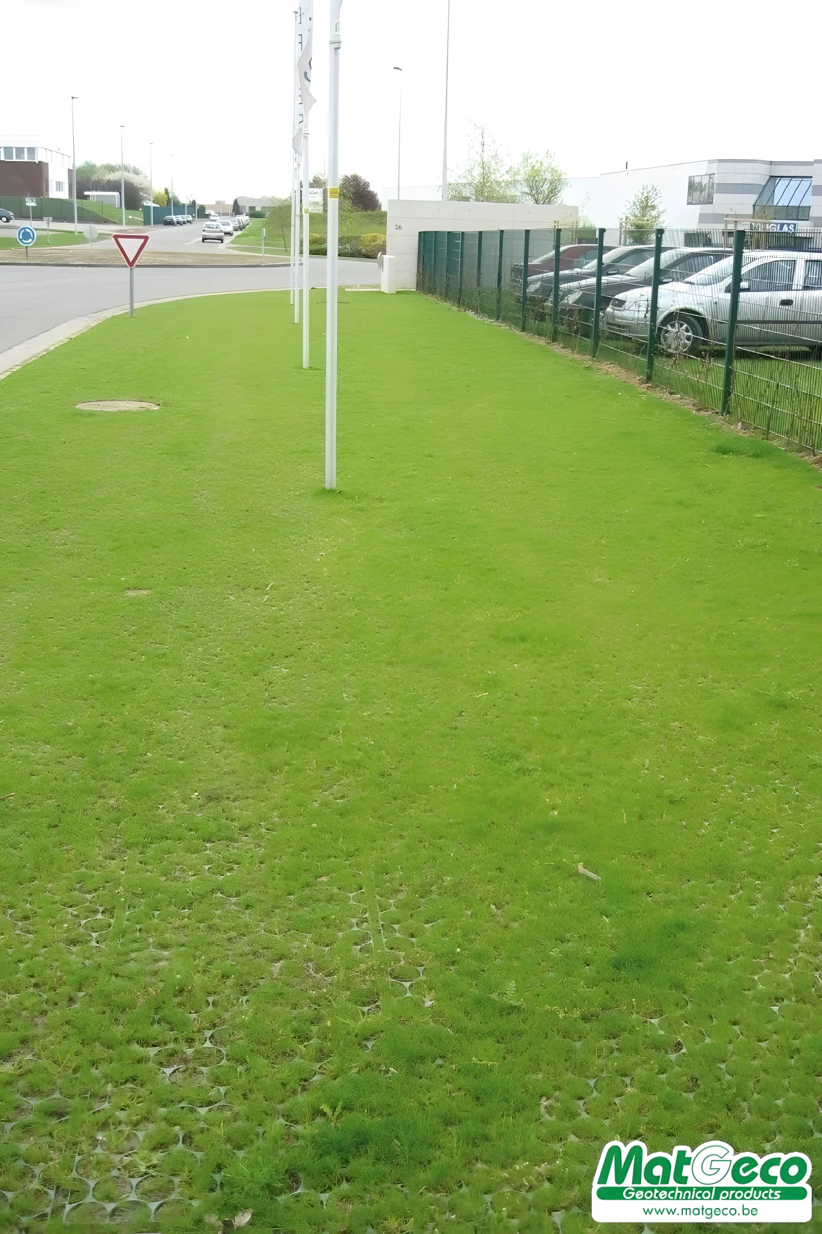 Deze grasplaat is geschikt voor parkings, opritten, campings, toegangswegen, brandweerwegen, enz