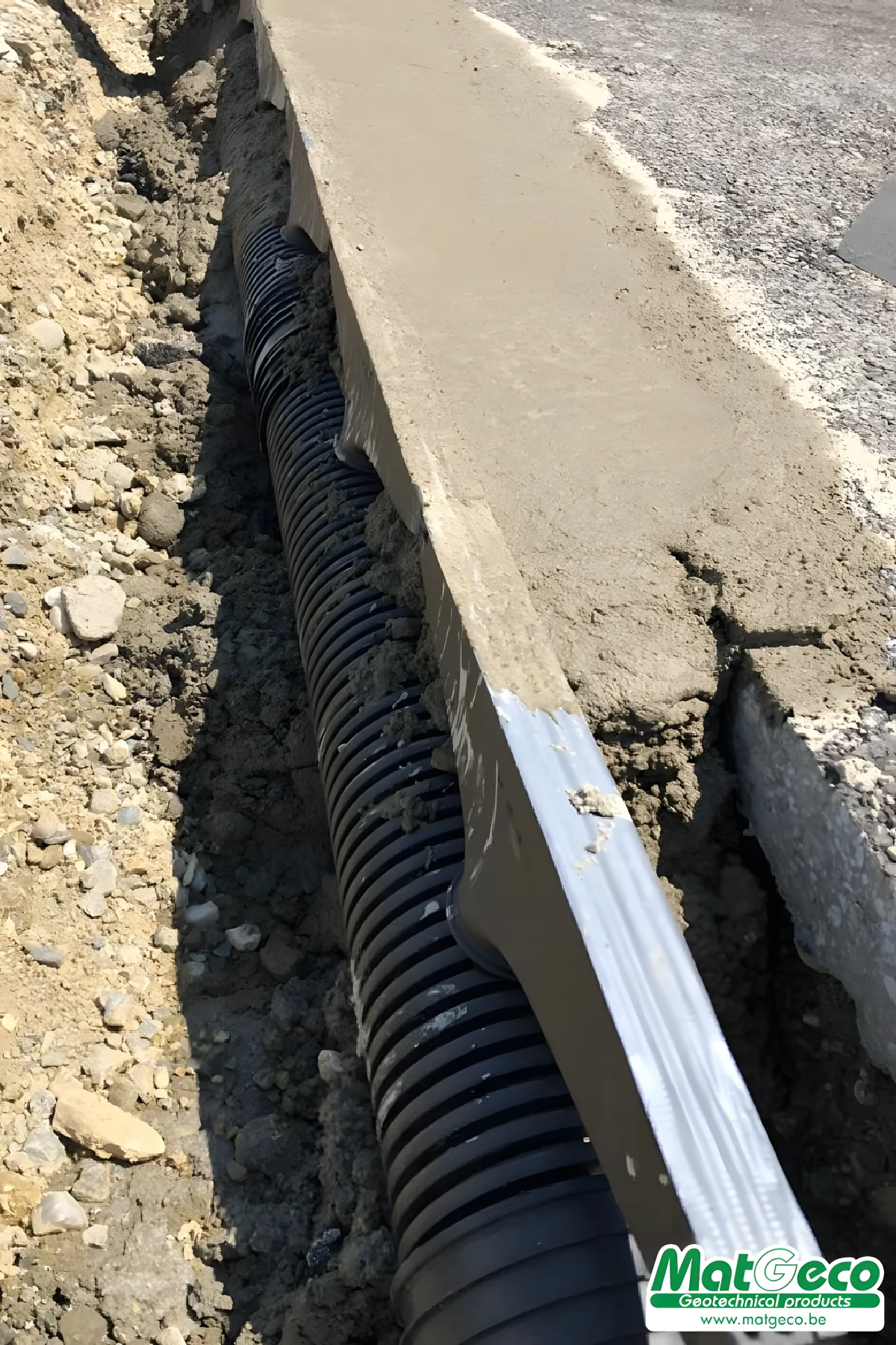 Il est conseillé de placer une protection sur la grille en fonte du caniveaux AXLDrain 250 avant de couler le béton.