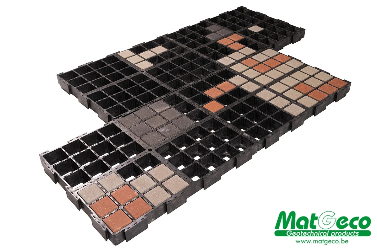 PaveGrid 60 stabilisatieplaat voor een opvulling met klinkers, gras of grind
